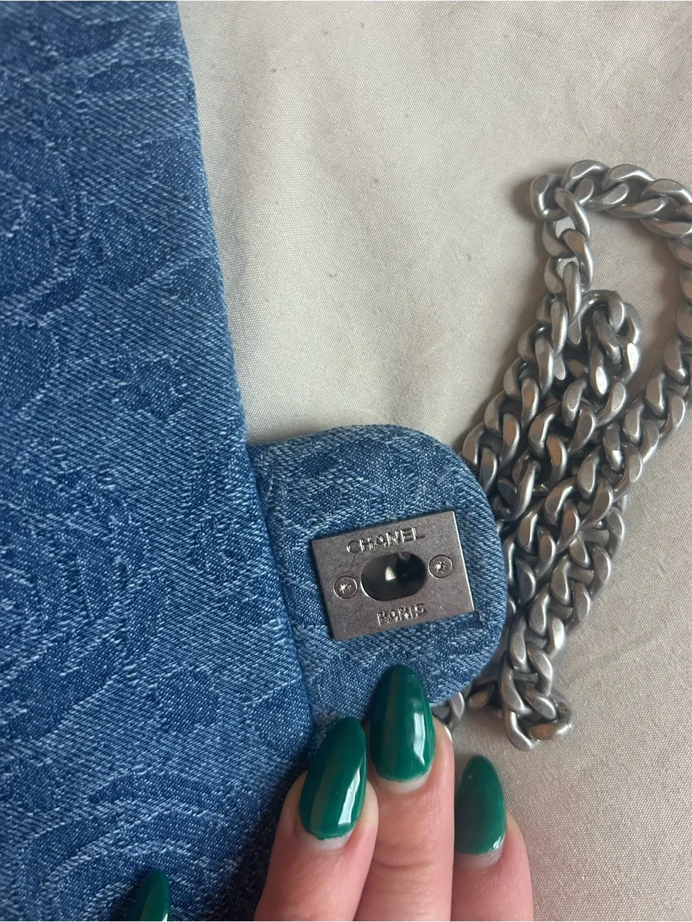 Denim Flap Bag - Picture 3 of 4